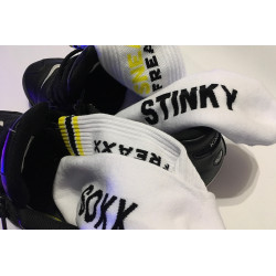 SneakFreaxx Chaussettes STINKY SOXX Blanc-Jaune